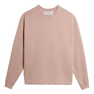 Golden Goose Sweatshirts, female, Pink, Size: S Logo Patch Ribbed Sweatshirt