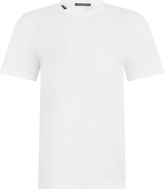 Dolce & Gabbana Katoenen Jersey T-shirt - Heren - T-shirts - Wit - XL - Katoen - Tops