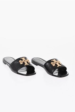 Tory Burch Leather Slides ELEANOR with Front Logo size 38