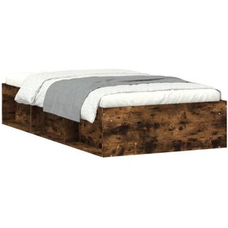 vidaXL Estructura De Cama Roble Ahumado 90x200 Cm Vidaxl