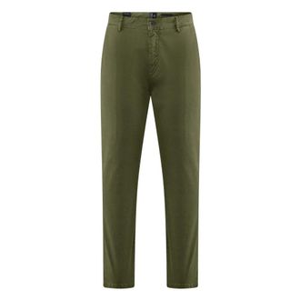 Bomboogie Pantaloni chino in gabardine con microfantasia - - Trousers - Uomo - Verde - W32