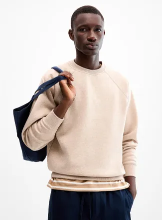 Le 31 Mens Fleece-underside raglan sweatshirt