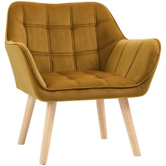 HOMCOM Butaca de sal&oacute;n 67x61.5x71 cm amarillo