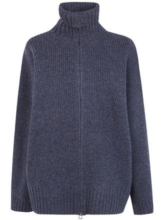 Frankie Shop Sweater Wool 100% Veda Oversized Zip-Up Cardigan