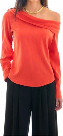 Finley Dani One Shoulder Washed Cupro Top In Flame