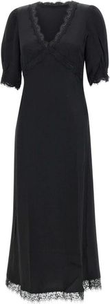 Rixo Annina Midi Jurk - Dames - Maxi kleedjes - Zwart - M - Polyester - Kleedjes