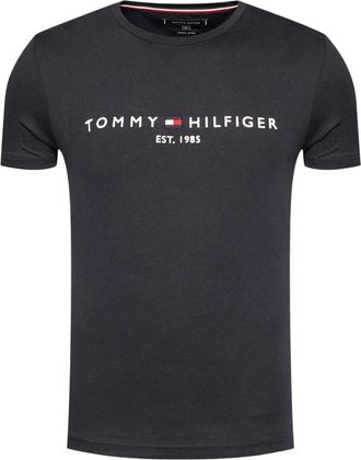 Tommy Hilfiger Tops, Heren, Blauw, S, Katoen, Core Tommy Logo Tee