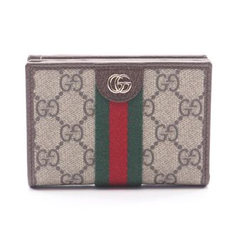 Gucci Beige Brown Multi-Color Leather Pvc Wallet (Bi-Fold) (Pre-Owned)