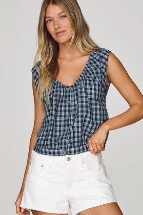 Pilcro Sleeveless Bubble Top