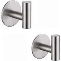 OEM Juego De 2 Ganchos Resistentes De Acero Inoxidable Sin Clavos Para Colgar Abrigos, Ideales Para Ba&ntilde;o, Cocina, Sala De Estar, Garaje, Hotel Tambi&eacute;n Sir