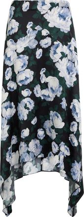 Stella McCartney Stella Mccartney Bunch of Roses Asymmetric Floral-print Satin Midi Skirt - Multicoloured 1 - 38 (UK6 / XS)