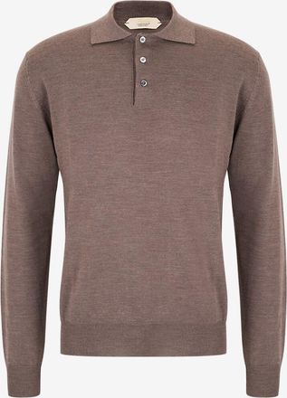 Aur&eacute;lien Gekn&ouml;pfter Polo-Pullover aus extrafeiner Merinowolle Cashwool