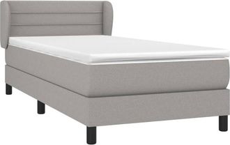 vidaXL Cama Box Spring Con Colch&oacute;n Tela Gris Claro 90x190 Cm Vidaxl