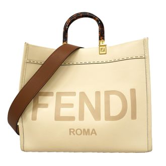 Fendi Ivory Leather Tote Bag (Pre-Owned)