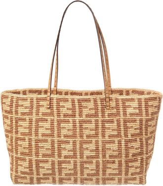 Fendi Fendi Roll Large Ff Raffia Tote