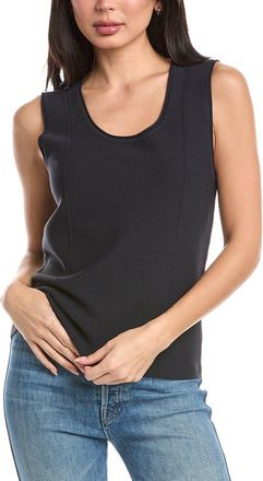 St. John Scoop Rolled Neck Cap Sleeve Knit Top