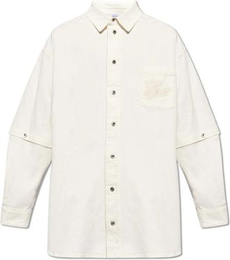 Off-white Denim Overhemd met Logo - Heren - Spijkeroverhemden - Beige - XS - Denim - Overhemden