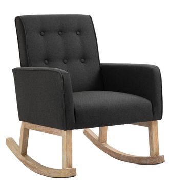 Clp Clp - Silla Mecedora Dream Tapizada En Tela Gris Oscuro