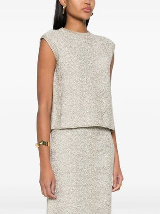 Fabiana Filippi Metallic Boucl&eacute; Tank Top - Cream
