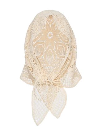 Magda Butrym crochet scarf - women - Cotton - One Size - Neutrals