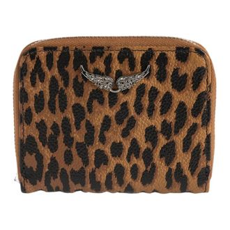 Zadig&Voltaire Mini ZV Grained Leather Leo - Dames - Portefeuilles - Bruin - ONE Size - Katoen - Accessoires