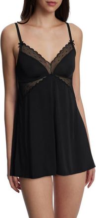 Skarlett Blue Siren Dotted Lace Babydoll in Black at Nordstrom, Size Medium