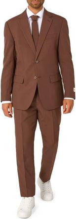 OppoSuits Bold Brown Slim Fit Two-Piece Suit & Tie Set at Nordstrom, Size 50Regular