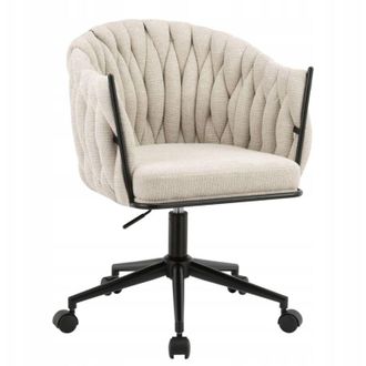 OEM Silla Giratoria Beige Con Respaldo Entretejido Sobre Ruedas, Tela Fabb Lord