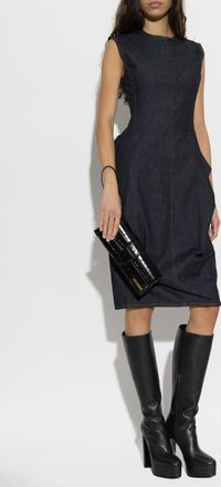 Jacquemus Cubisto Denim Dress, Womens, Navy Blue