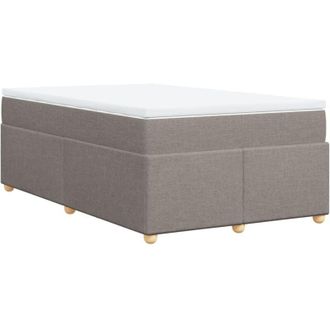 vidaXL Cama Box Spring Con Colch&oacute;n Tela Gris Taupe 120x190 Cm Vidaxl