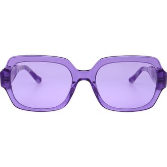 Florence By Mills 55mm Rectangular Sunglasses in Crystal Purple at Nordstrom Rack