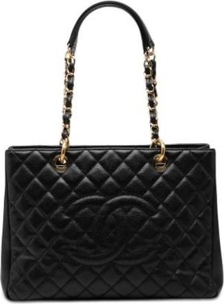 Chanel Pre-owned The Grand Shopping Tote - Dames - Vintage Shopper - Zwart - ONE Size - Leer - Vintage