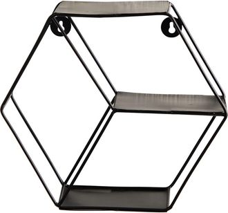 Nearly Natural 10-in Black Matte Hexagon Wall Shelf at Nordstrom