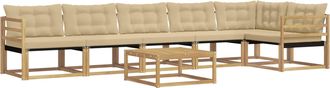 vidaXL Conjunto De Sof&aacute;s De Exterior 7 Uds. Y Beige Vidaxl