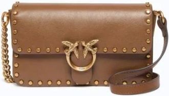 Pinko Pinko, Tassen, Dames, Bruin, ONE Size, Katoen, Baby Love Bag One Slouchy