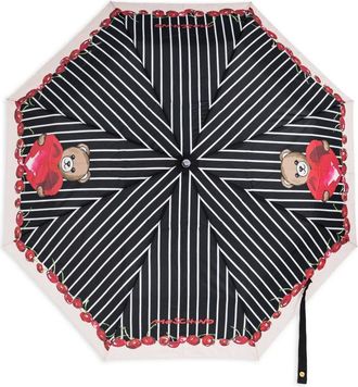 Moschino Gestreepte paraplu - Zwart