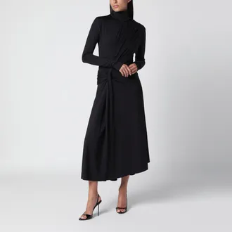 Victoria Beckham Abito asimmetrico nero con collo alto