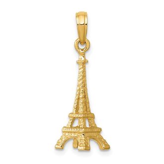 Diamond2Deal 10k Yellow Gold Solid Polished 3-D Eiffel Tower Charm