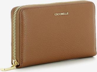 Coccinelle Portafoglio grande zip around leather cognac