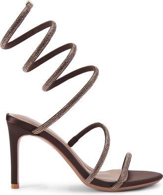 Kurt Geiger Womens Athena Sandals - Brown Fabric - Size UK 6