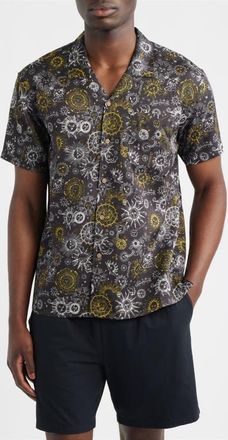 Boardies Sun Print Camp Shirt in Black at Nordstrom, Size Xx-Large