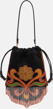 Etro Kalispera Small beaded suede shoulder bag