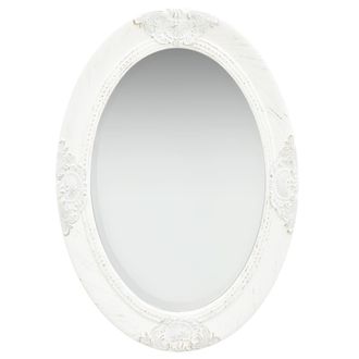 vidaXL Espejo De Pared Estilo Barroco Blanco 50x70 Cm Vidaxl