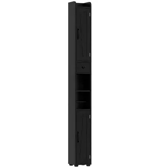 HOMCOM Columna de ba&ntilde;o 20x20x185 cm negro