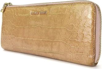 Miu Miu Pre-owned Wallets, female, Brown, Size: ONE SIZE Pre-owned Leather wallets