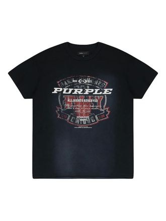 Purple Inside Out Black T-shirt - men - Cotton - L