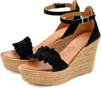 Lascana Sandalette LASCANA Sommerschuh, Damen, Gr. 35, schwarz, Obermaterial: 50% Rindsleder, 50% Ziegenleder. Decksohle: 100% Rindsleder. Laufsohle: 100% Syn