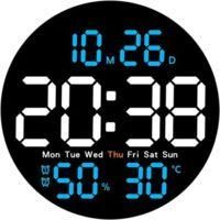 OEM Reloj Despertador Electr&oacute;nico Multifuncional - Silencioso - Control De Temperatura Y Humedad - Pantalla Azul, 1 Unidad - Crezuo