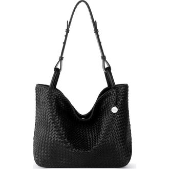 The Sak Los Feliz Medium Tote Woven Leather Bag in Black Woven at Nordstrom