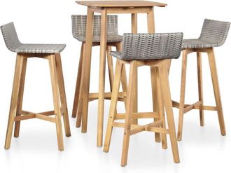 vidaXL Set De Comedor De Jard&iacute;n 5 Piezas Madera Maciza De Acacia Vidaxl